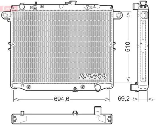 Kühler, Motorkühlung DENSO DRM50148 Bild Kühler, Motorkühlung DENSO DRM50148