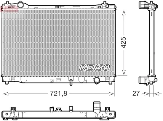 Kühler, Motorkühlung DENSO DRM50153 Bild Kühler, Motorkühlung DENSO DRM50153