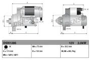 Starter 12 V 2 kW DENSO DSN1386