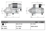 Starter 12 V 1,7 kW DENSO DSN1411