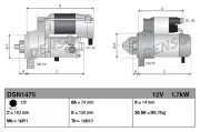 Starter 12 V 1,7 kW DENSO DSN1475