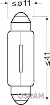 Glühlampe, Innenraumleuchte 12 V 10 W Sockelglühlampe ams-OSRAM 6411-02B Bild Glühlampe, Innenraumleuchte 12 V 10 W Sockelglühlampe ams-OSRAM 6411-02B