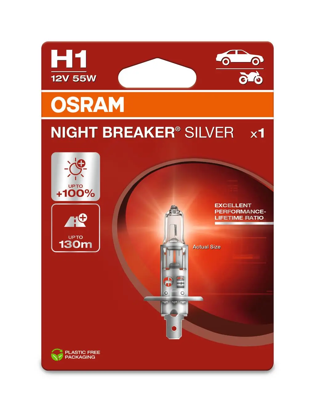 Glühlampe, Fernscheinwerfer 12 V 55 W H1 ams-OSRAM 64150NBS-1BL