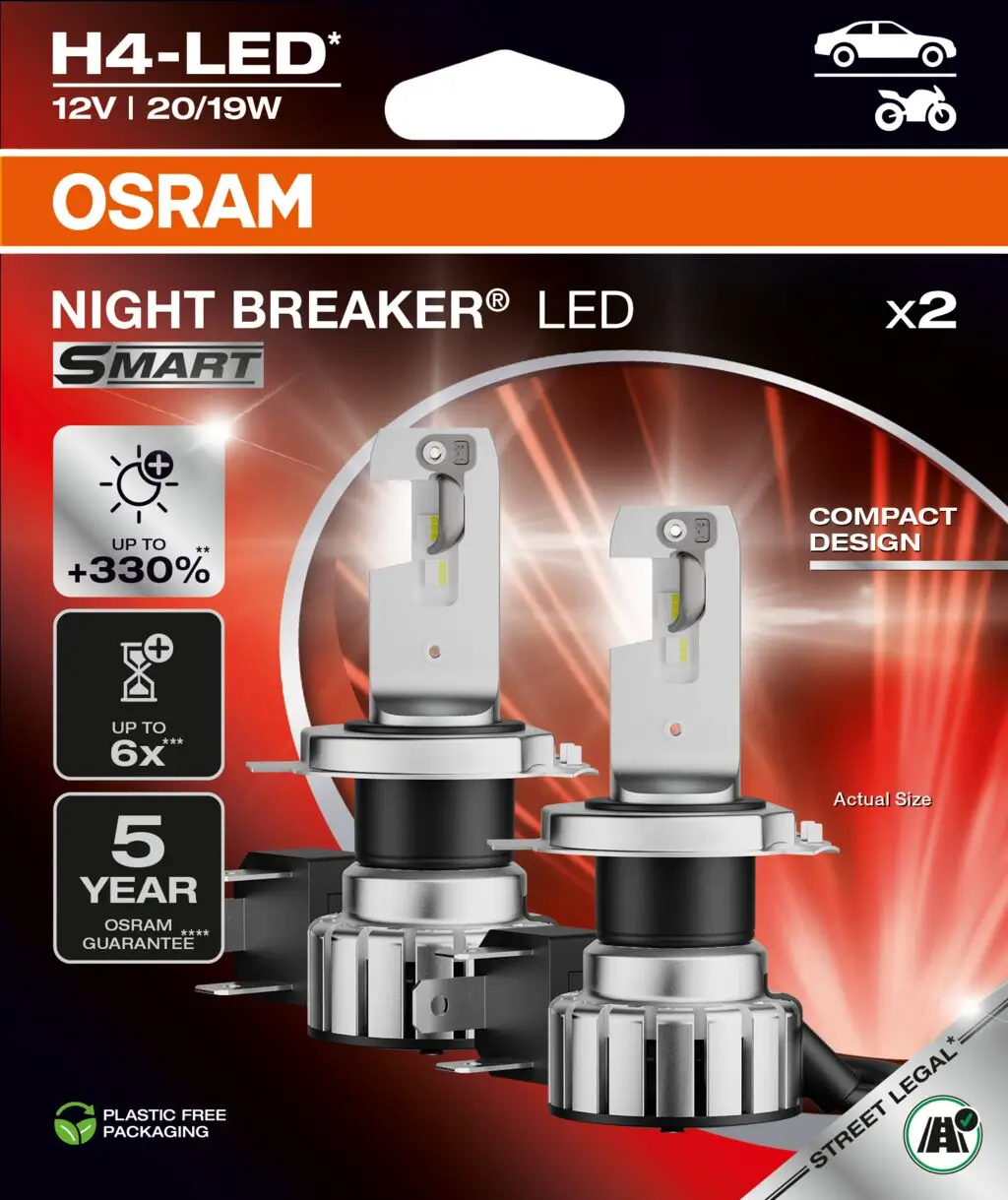 Glühlampe, Fernscheinwerfer 12 V 23/27 W Umrüstung H4 auf LED ams-OSRAM 64193DWNBSM-2HB