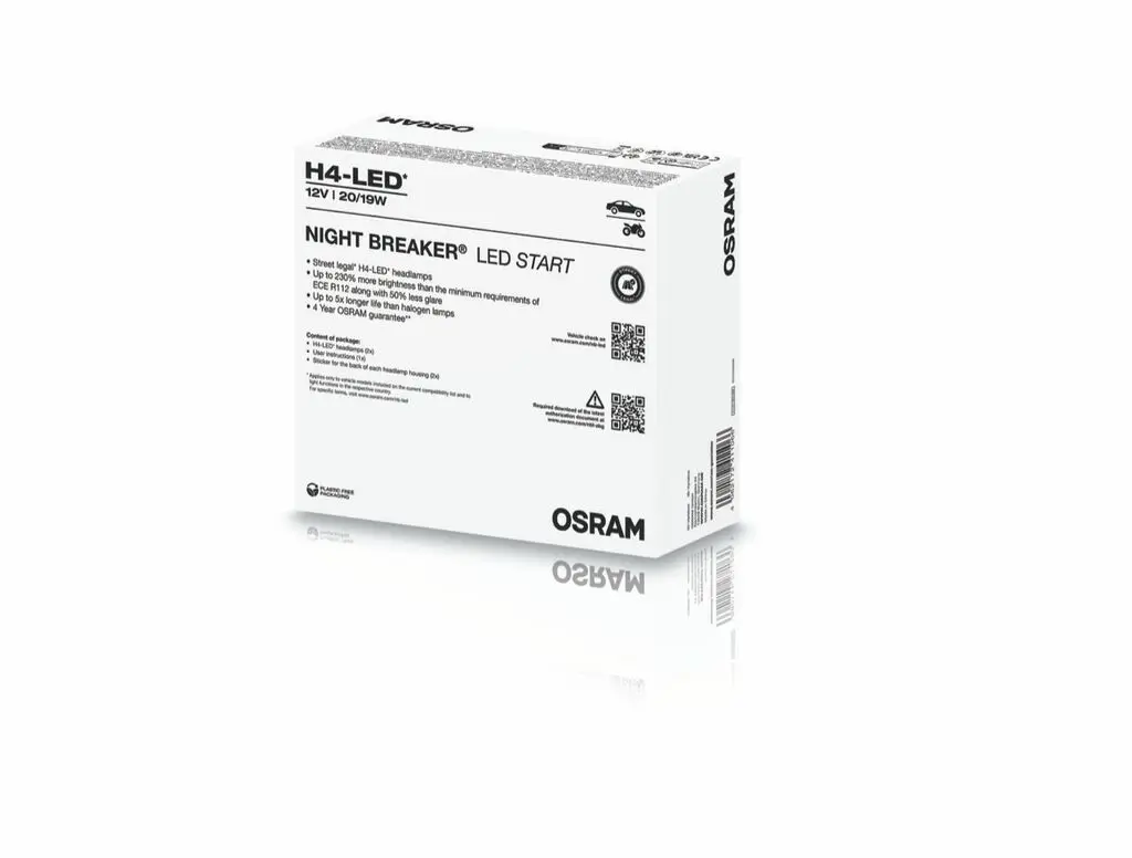 Glühlampe, Fernscheinwerfer 12 V 19/20 W Umrüstung H4 auf LED ams-OSRAM 64193DWNBST