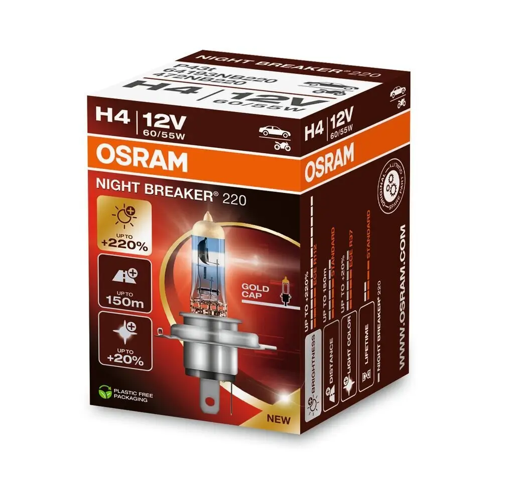 Glühlampe, Fernscheinwerfer 12 V 60/55 W H4 ams-OSRAM 64193NB220