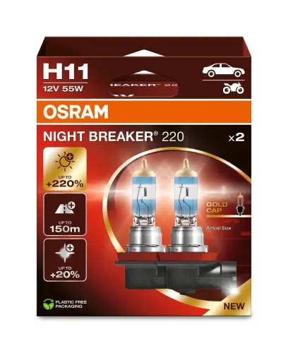 Glühlampe, Fernscheinwerfer 12 V 55 W H11 ams-OSRAM 64211NB220-2HB Bild Glühlampe, Fernscheinwerfer 12 V 55 W H11 ams-OSRAM 64211NB220-2HB
