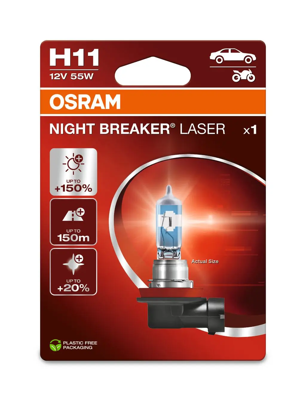 Glühlampe, Fernscheinwerfer 12 V 55 W H11 ams-OSRAM 64211NL-1BL