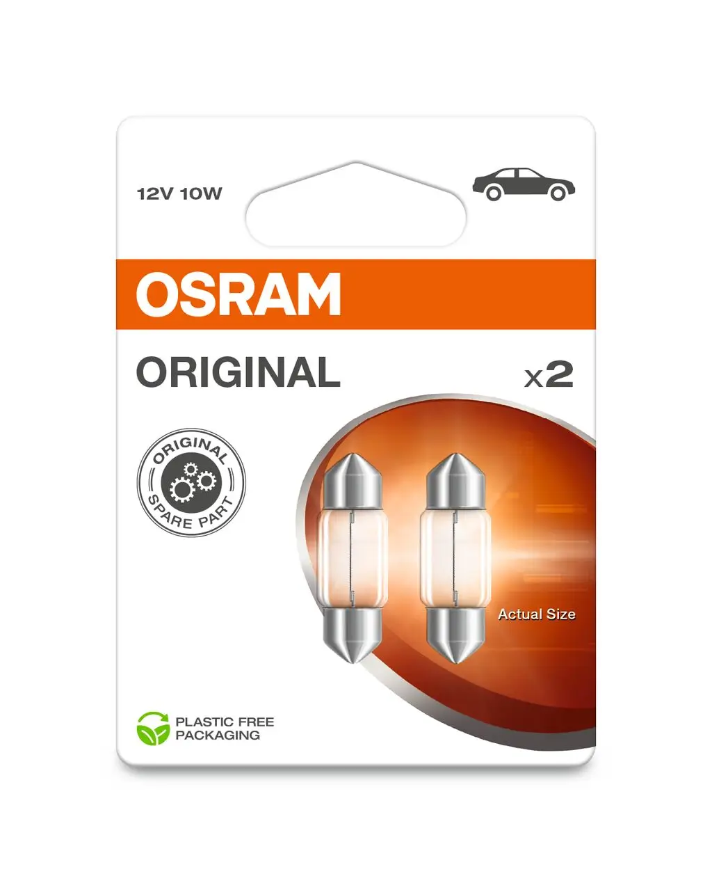 Glühlampe, Innenraumleuchte 12 V 10 W Sockelglühlampe ams-OSRAM 6438-2BL