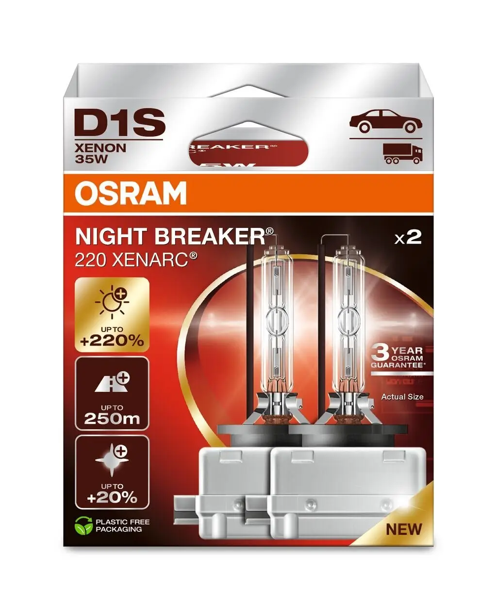 Glühlampe, Fernscheinwerfer 85 V 35 W D1S (Gasentladungslampe) ams-OSRAM 66140XN2-2HB