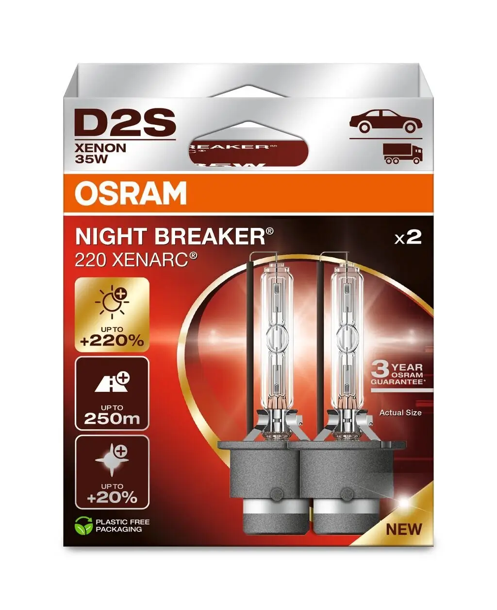 Glühlampe, Fernscheinwerfer 85 V 35 W D2S (Gasentladungslampe) ams-OSRAM 66240XN2-2HB