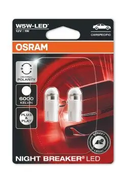 Glühlampe, Innenraumleuchte 12 V 1,0 W Umrüstung W5W auf LED ams-OSRAM 2825DWNBC-02B