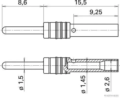 Kontaktstift HERTH+BUSS ELPARTS 50253938 Bild Kontaktstift HERTH+BUSS ELPARTS 50253938