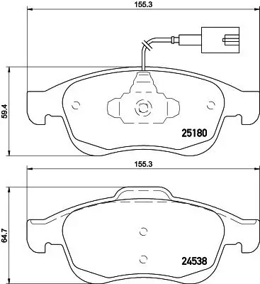 Bremsbelagsatz, Scheibenbremse Vorderachse MINTEX MDB3120 Bild Bremsbelagsatz, Scheibenbremse Vorderachse MINTEX MDB3120