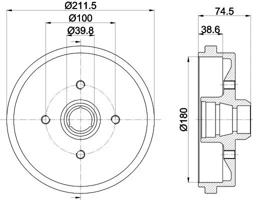 Bremstrommel Hinterachse MINTEX MBD014 Bild Bremstrommel Hinterachse MINTEX MBD014