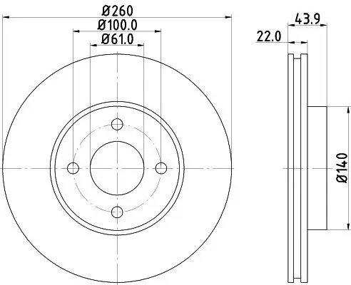 Bremsscheibe Vorderachse MINTEX MDC2365