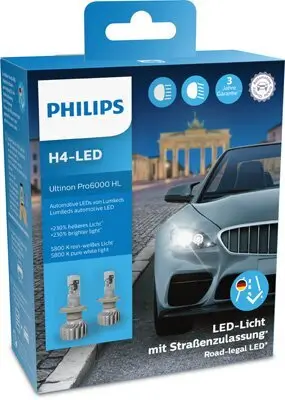 Glühlampe, Fernscheinwerfer 12 V 18 W Umrüstung H4 auf LED PHILIPS 11342U6000X2