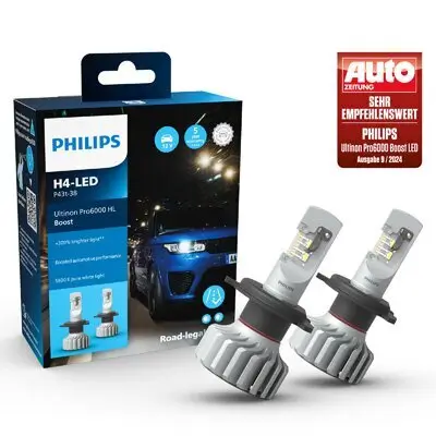 Glühlampe, Fernscheinwerfer 12 V 18 W Umrüstung H4 auf LED PHILIPS 11342U60BX2