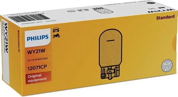 Glühlampe, Blinkleuchte 12 V 21 W WY21W Glassockellampe PHILIPS 12071CP