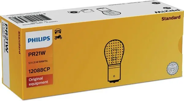 Glühlampe, Brems-/Schlusslicht 12 V 21 W PR21W Kugellampe PHILIPS 12088CP