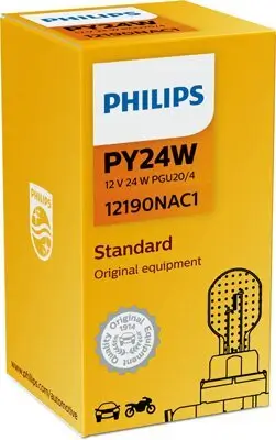 Glühlampe, Blinkleuchte 12 V 24 W PY24W PHILIPS 12190NAC1