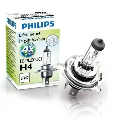 Glühlampe, Fernscheinwerfer 12 V 60/55 W H4 PHILIPS 12342LLECOC1