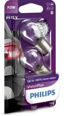 Glühlampe, Blinkleuchte 12 V 21 W P21W Kugellampe PHILIPS 12498VPB2