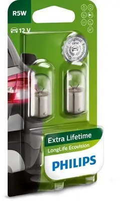 Glühlampe, Blinkleuchte 12 V 5 W R5W Kugellampe PHILIPS 12821LLECOB2