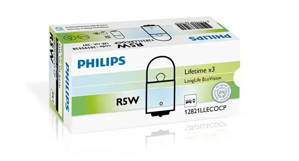 Glühlampe, Blinkleuchte 12 V 5 W R5W Kugellampe PHILIPS 12821LLECOCP