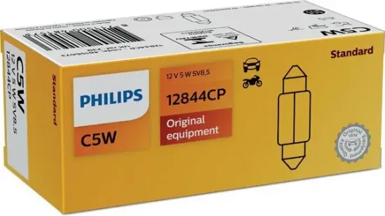 Glühlampe, Kennzeichenleuchte 12 V 5 W C5W Soffittenlampe PHILIPS 12844CP Bild Glühlampe, Kennzeichenleuchte 12 V 5 W C5W Soffittenlampe PHILIPS 12844CP
