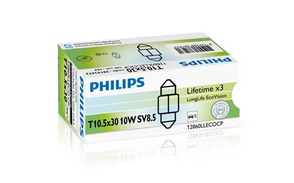 Glühlampe, Innenraumleuchte 12 V 10 W Soffittenlampe PHILIPS 12860LLECOCP