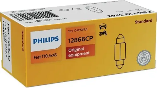 Glühlampe, Innenraumleuchte 12 V 10 W Soffittenlampe PHILIPS 12866CP Bild Glühlampe, Innenraumleuchte 12 V 10 W Soffittenlampe PHILIPS 12866CP