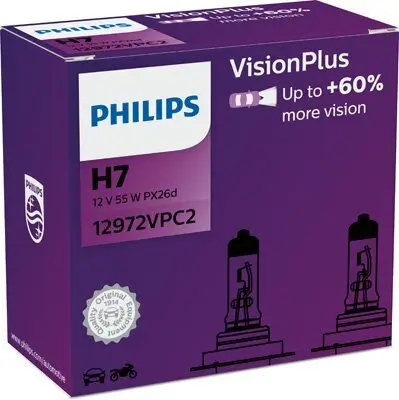 Glühlampe, Fernscheinwerfer 12 V 55 W H7 PHILIPS 12972VPC2