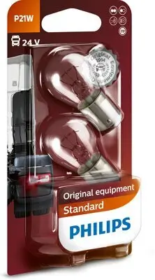 Glühlampe, Blinkleuchte 24 V 21 W P21W Kugellampe PHILIPS 13498B2