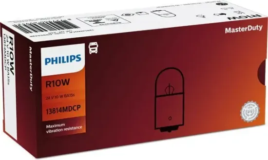 Glühlampe, Kennzeichenleuchte 24 V 10 W R10W Kugellampe PHILIPS 13814MDCP Bild Glühlampe, Kennzeichenleuchte 24 V 10 W R10W Kugellampe PHILIPS 13814MDCP