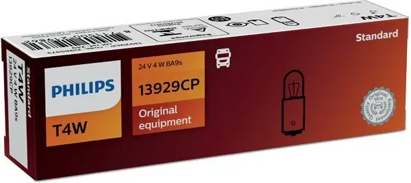Glühlampe, Blinkleuchte 24 V 4 W T4W Kugellampe PHILIPS 13929CP