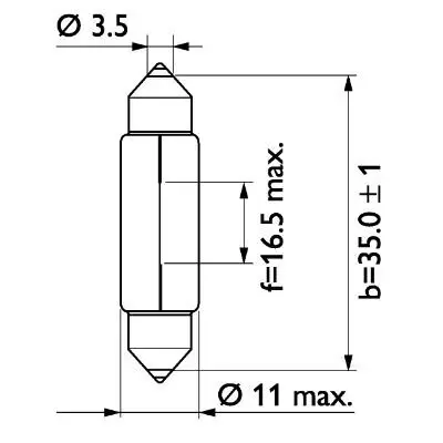 Glühlampe, Kennzeichenleuchte 24 V 5 W C5W Soffittenlampe PHILIPS 13844B2 Bild Glühlampe, Kennzeichenleuchte 24 V 5 W C5W Soffittenlampe PHILIPS 13844B2
