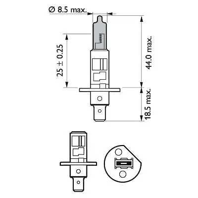 Glühlampe, Fernscheinwerfer 12 V 55 W H1 PHILIPS 12258WVUB1 Bild Glühlampe, Fernscheinwerfer 12 V 55 W H1 PHILIPS 12258WVUB1