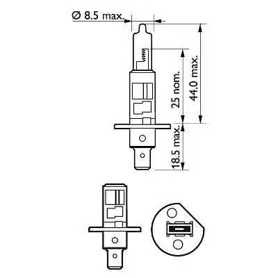 Glühlampe, Fernscheinwerfer 12 V 55 W H1 PHILIPS 12258VPS2 Bild Glühlampe, Fernscheinwerfer 12 V 55 W H1 PHILIPS 12258VPS2