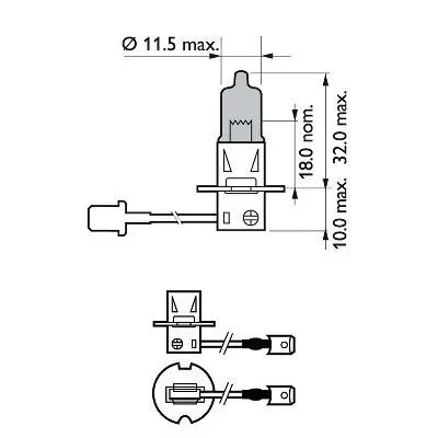 Glühlampe, Fernscheinwerfer 12 V 55 W H3 PHILIPS 12336WVUB1 Bild Glühlampe, Fernscheinwerfer 12 V 55 W H3 PHILIPS 12336WVUB1