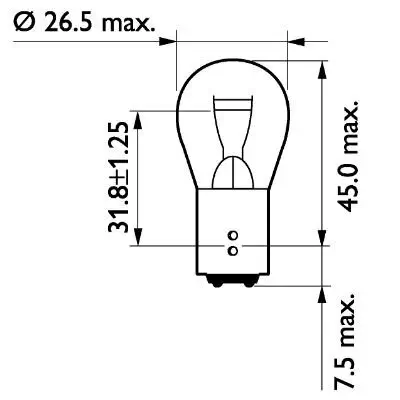 Glühlampe, Blinkleuchte 24 V 21/5 W P21/5W Kugellampe PHILIPS 13499CP Bild Glühlampe, Blinkleuchte 24 V 21/5 W P21/5W Kugellampe PHILIPS 13499CP