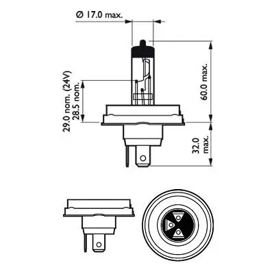 Glühlampe, Fernscheinwerfer 12 V 45/40 W R2 (Bilux) PHILIPS 12475B1 Bild Glühlampe, Fernscheinwerfer 12 V 45/40 W R2 (Bilux) PHILIPS 12475B1