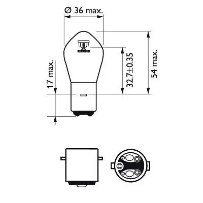 Glühlampe, Fernscheinwerfer 12 V 35/35 W S2 PHILIPS 12728C1 Bild Glühlampe, Fernscheinwerfer 12 V 35/35 W S2 PHILIPS 12728C1