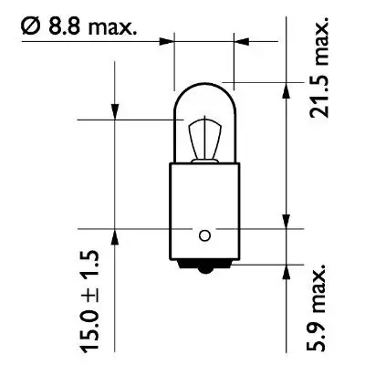 Glühlampe, Blinkleuchte 24 V 4 W T4W Kugellampe PHILIPS 13929B2 Bild Glühlampe, Blinkleuchte 24 V 4 W T4W Kugellampe PHILIPS 13929B2