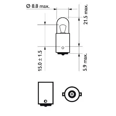 Glühlampe, Blinkleuchte 12 V 4 W T4W Kugellampe PHILIPS 12929CP Bild Glühlampe, Blinkleuchte 12 V 4 W T4W Kugellampe PHILIPS 12929CP