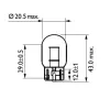 Glühlampe, Blinkleuchte 12 V 21 W W21W Glassockellampe PHILIPS 12065B2 Bild Glühlampe, Blinkleuchte 12 V 21 W W21W Glassockellampe PHILIPS 12065B2