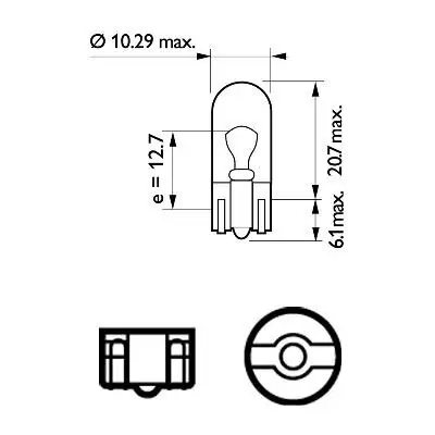 Glühlampe, Blinkleuchte 12 V 5 W W5W Glassockellampe PHILIPS 12961B2 Bild Glühlampe, Blinkleuchte 12 V 5 W W5W Glassockellampe PHILIPS 12961B2