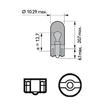 Glühlampe, Blinkleuchte 12 V 5 W WY5W Glassockellampe PHILIPS 12396NAB2 Bild Glühlampe, Blinkleuchte 12 V 5 W WY5W Glassockellampe PHILIPS 12396NAB2