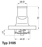 Thermostat, Kühlmittel BorgWarner (Wahler) 3105.87D