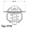 Thermostat, Kühlmittel BorgWarner (Wahler) 3116.82D